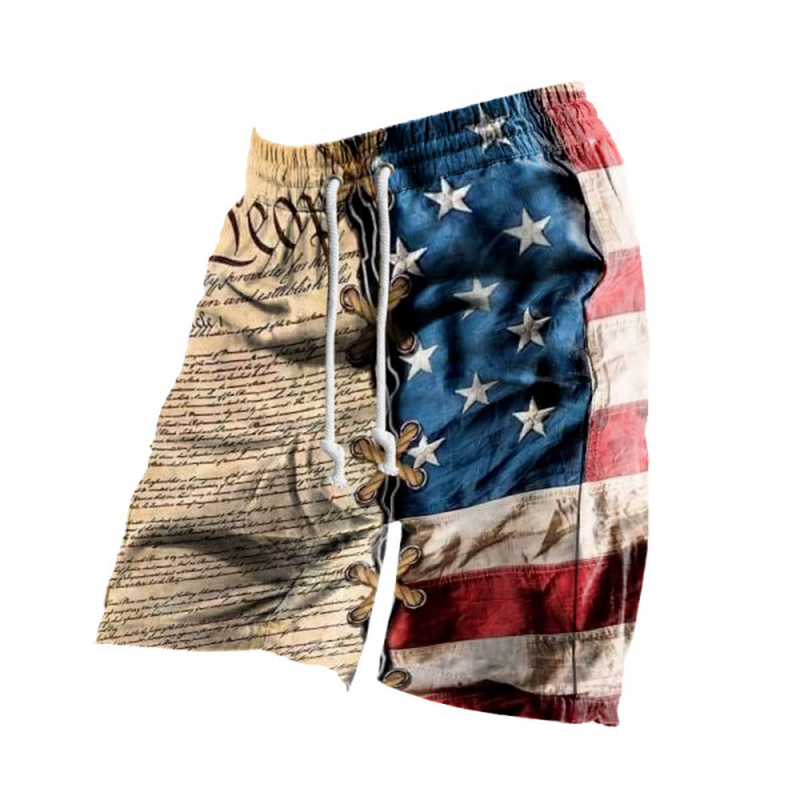 Men's American Flag Casual Shorts