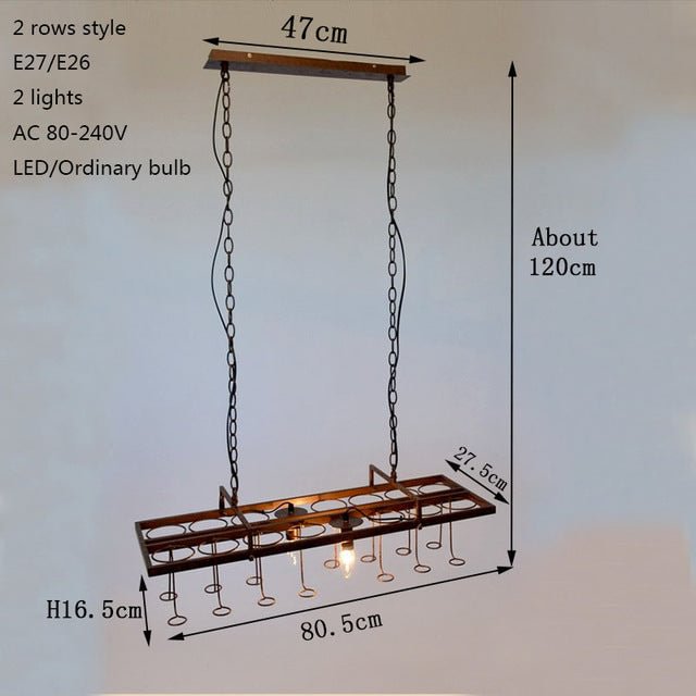 Loft Retro Hanging Wine Bottle Led Ceiling Iron Pendant Lamps E27 LED Pendant Lights For Living Room Bar Restaurant Kitchen Home