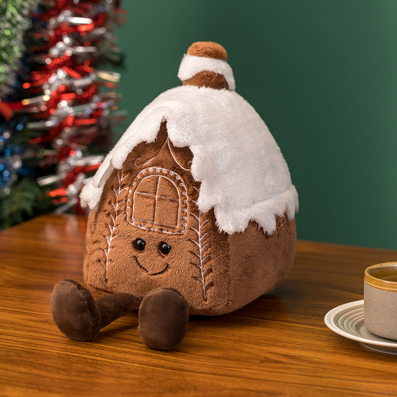 Tegooe Gingerbread Man Plush Cushion - Stuffed Christmas Decor Kids Toy