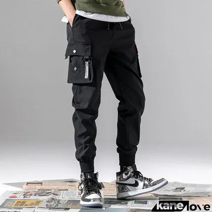 Men Summer Fashion Casual Solid Color Cargo Multi-Pocket Plus Size Woollining Jogger Pants