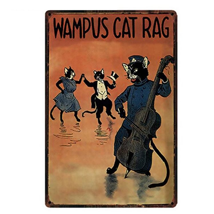 Cat - Wampus Cat Rag Vintage Tin Signs/Wooden Signs - 7.9x11.8in & 11.8x15.7in