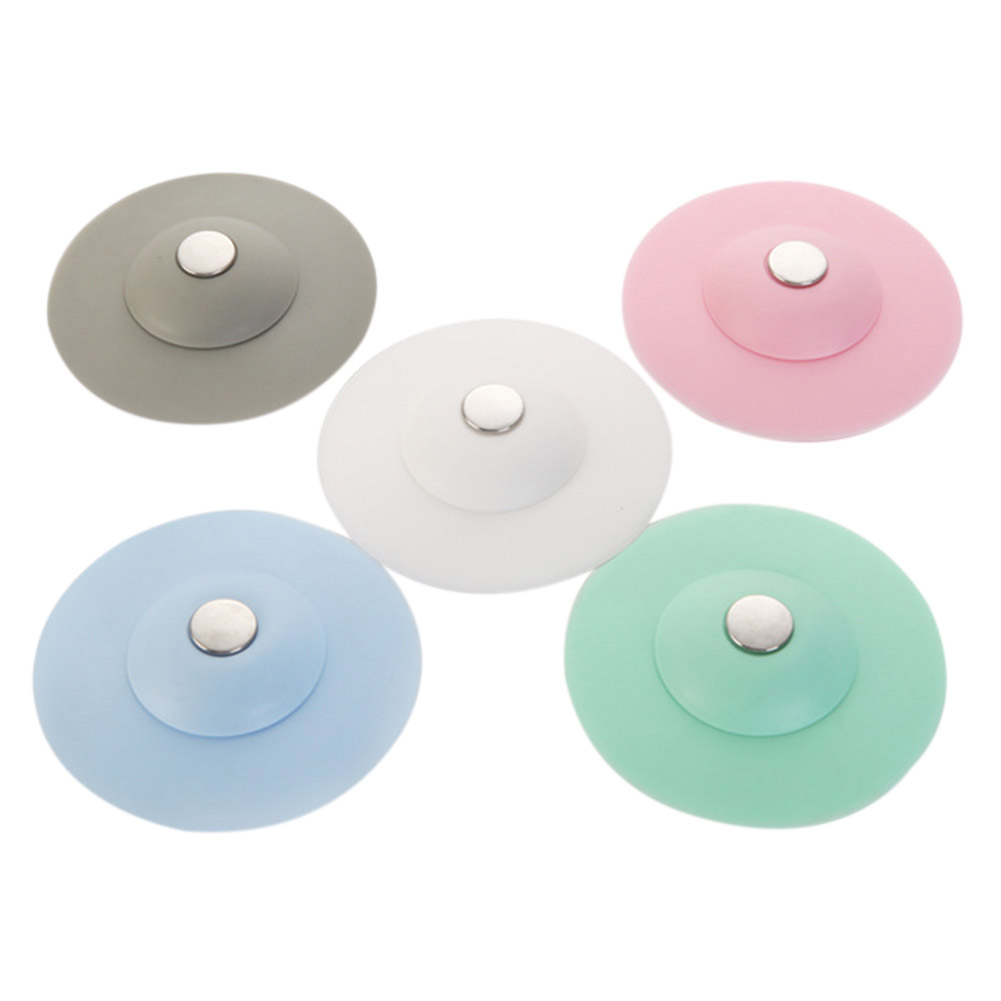 

5pcs Kitchen Push Floor Drain Silicone Sink Strainer Deodorant Bathtub Plug, 501 Original