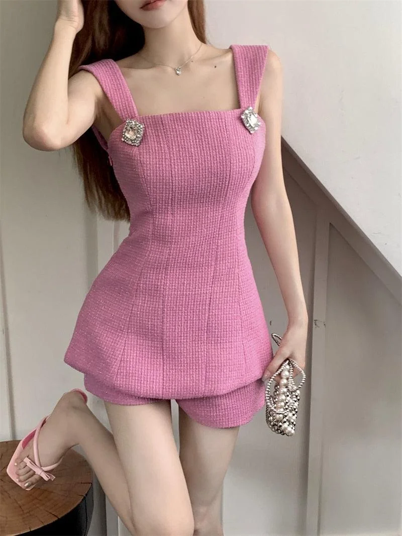 Brownm Top & Shorts Two Piece Set