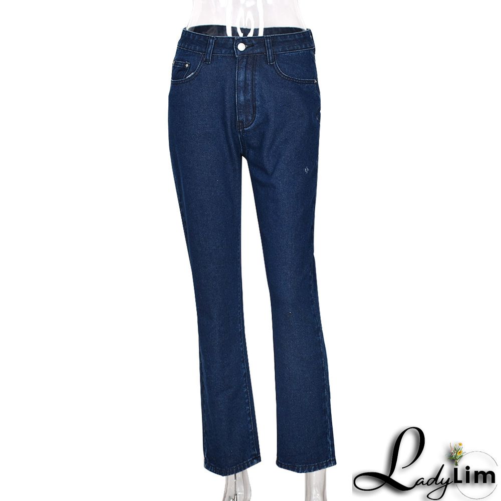 New Sexy Washed Print Personalized Straight Jeans