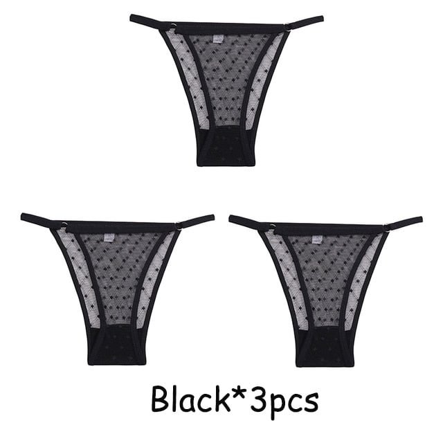 Transparent Floral Lace Panties Women Low-Waist Underpant Hollow Out Thong Female G-String Underwear Lingerie M-2XL