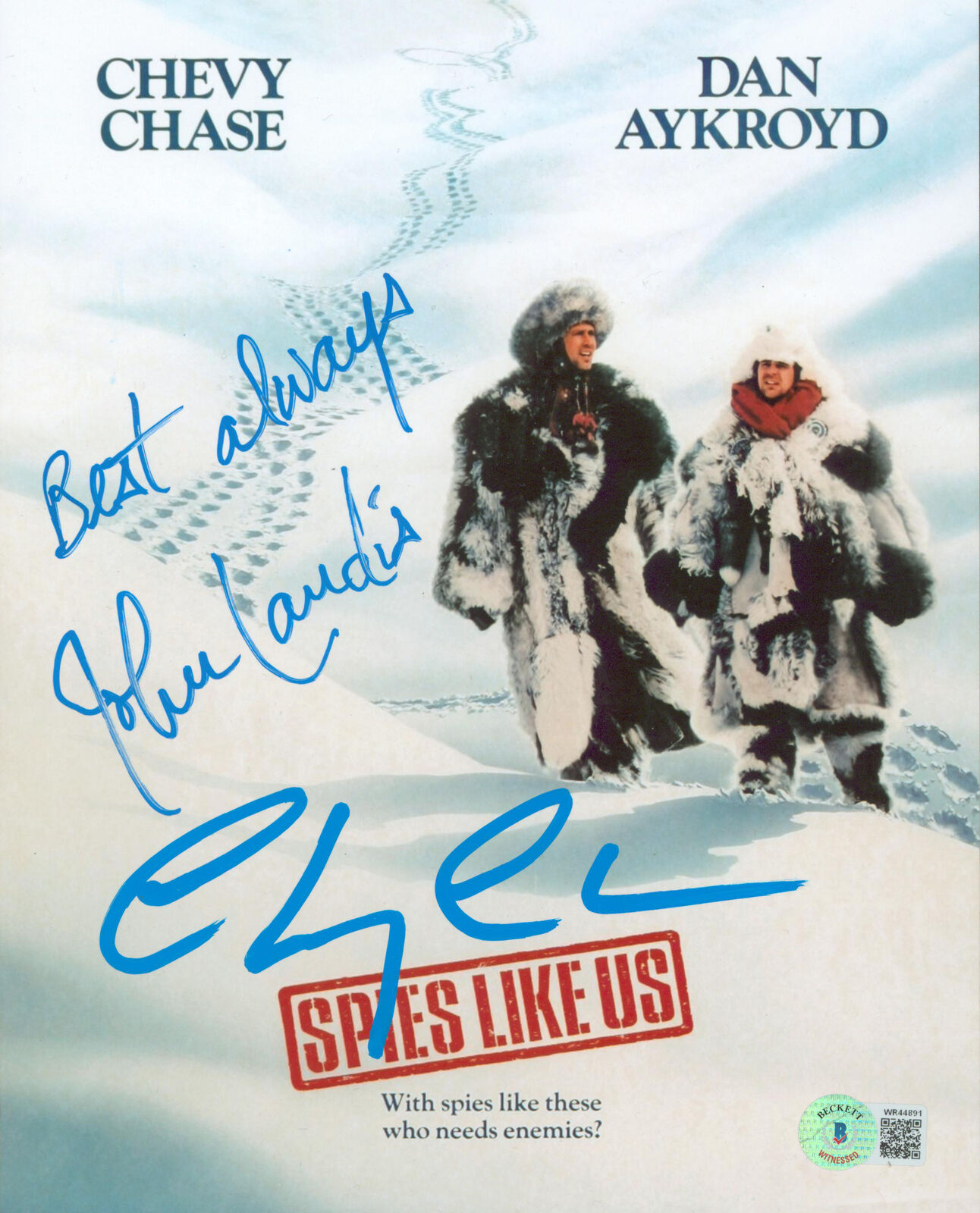 Chevy Chase & John Landis Spies Like Us Authentic Signed 8x10 Photo Poster painting BAS #WR44891
