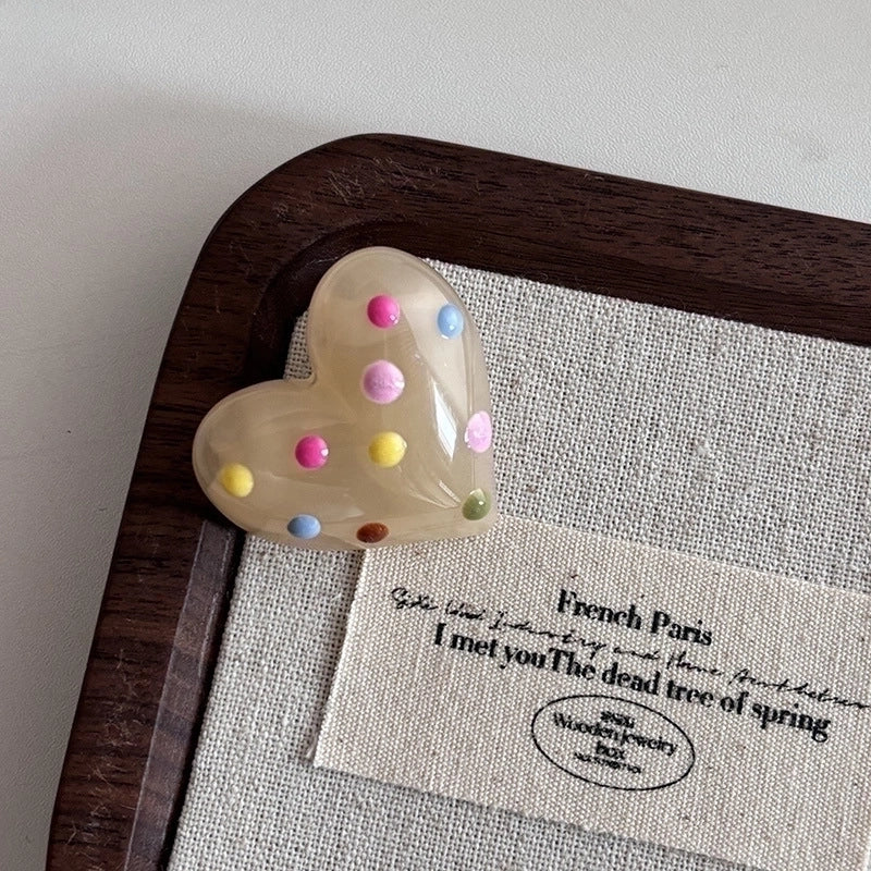 Love Color Oil Dropping Wave Dot Hairpin Dot Side Clip Cute Side Bangs Clip Broken Hairpin Hair Accessories