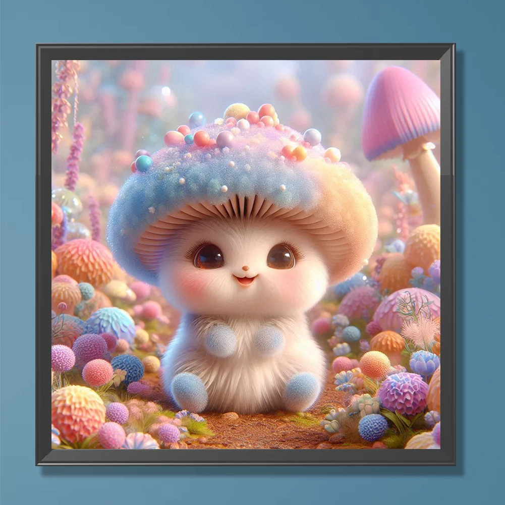 Diamond Painting - Full Round Drill - Cute Mushroom(Canvas|30*30cm)