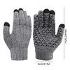 USB Heating Gloves Touch Screen Knitted Gloves Hand Warmer for Winter (Grey)
