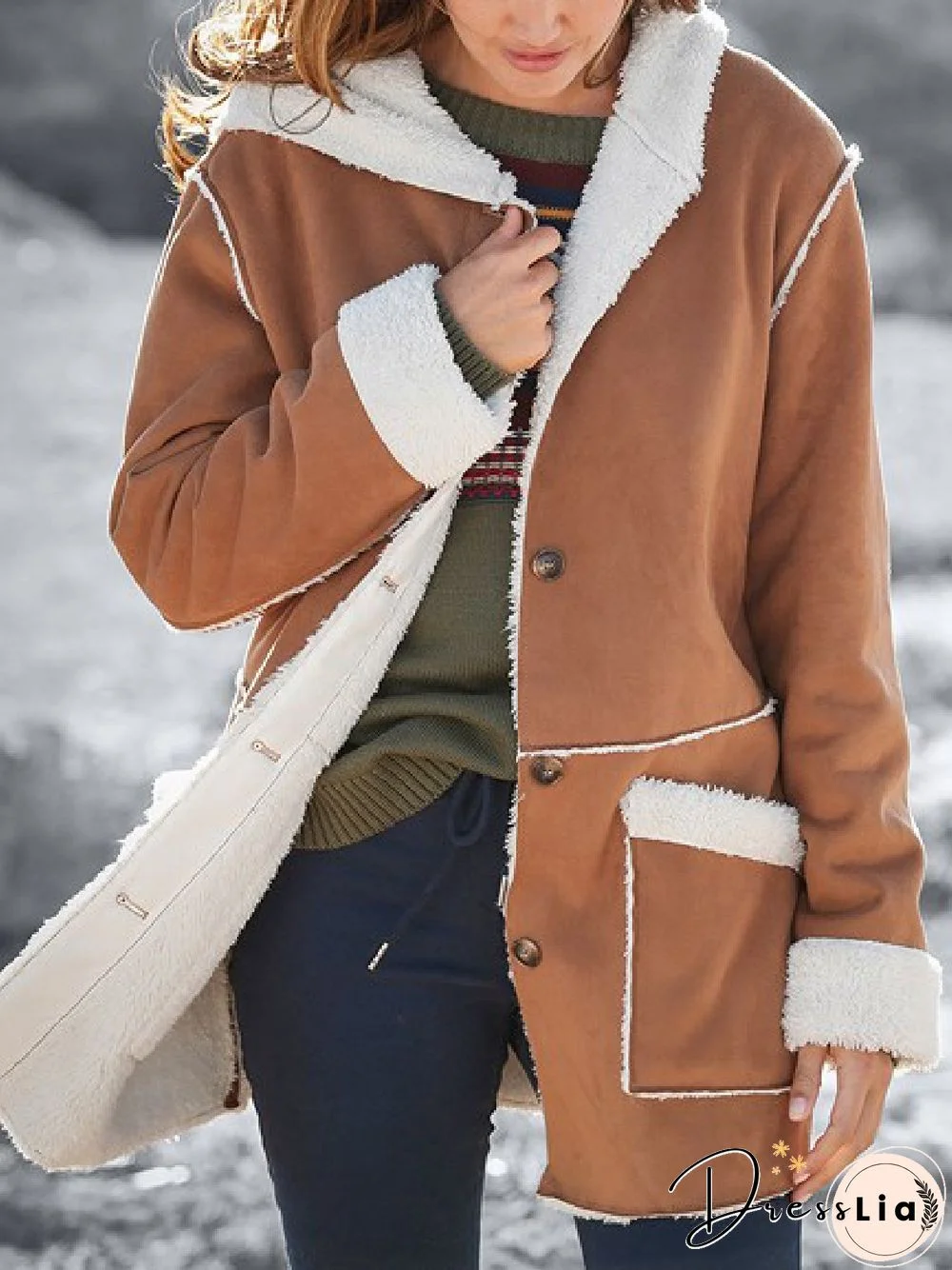 Autumn Long sleeve Hooded Cotton-Blend Jacket for Women