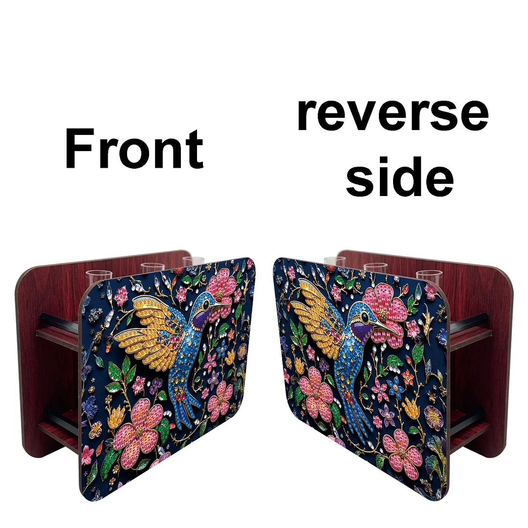 Hummingbird DIY Flower Vase Wooden Double Sided Desktop Diamond Art Kit Decor