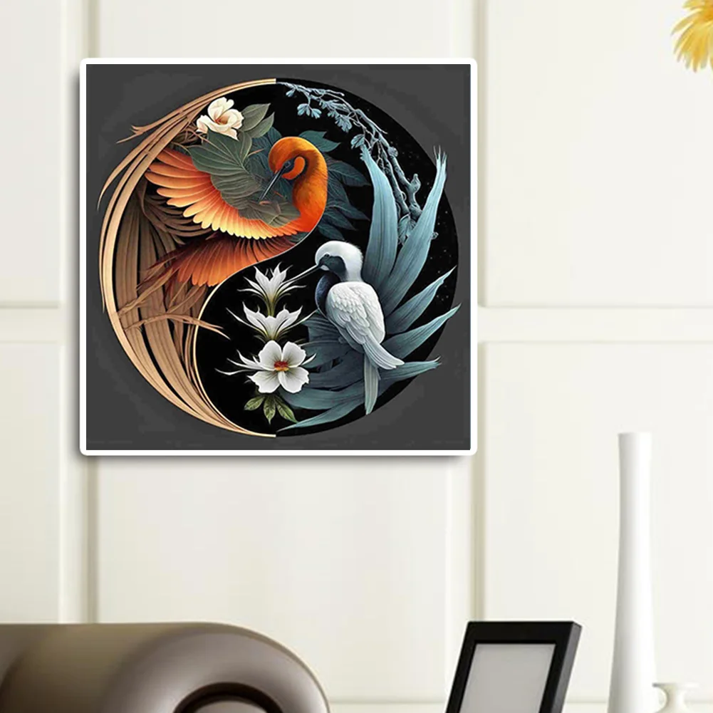 5D DIY Full Square Drill Diamond Painting Yin Yang Symbol Bird Decor (ZQA229)