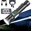 30W LED+COB High Power Flashlight USB Rechargeable 800LM Zoomable Flashlight