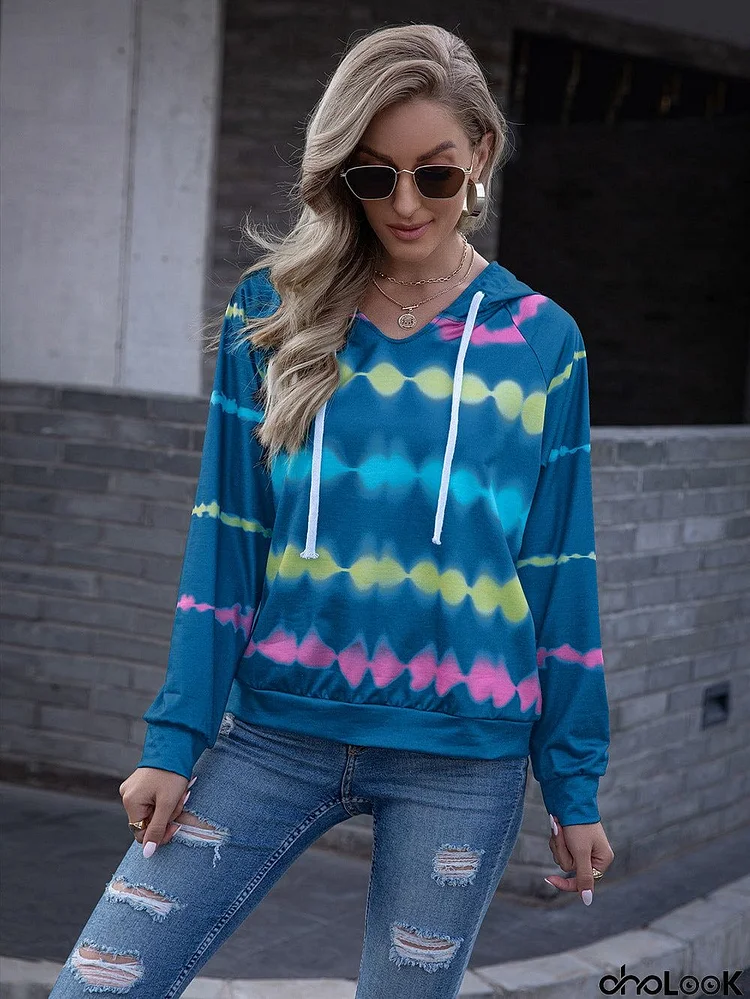 Tie Dye Raglan Sleeve Hoodie