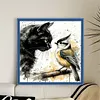 Black Cat And Sparrow-11CT Stamped Cross Stitch 40*40cm/15.75*15.75in