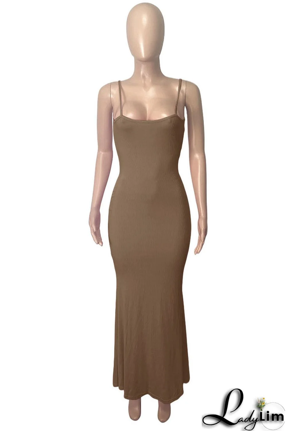 Red Sexy Solid Split Joint Spaghetti Strap Sling Dress Dresses