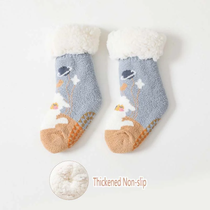 Letclo™ 2021 Autumn And Winter Toddlers Children Plus Velvet Thickened Anti-warm Slip Floor Socks letclo Letclo