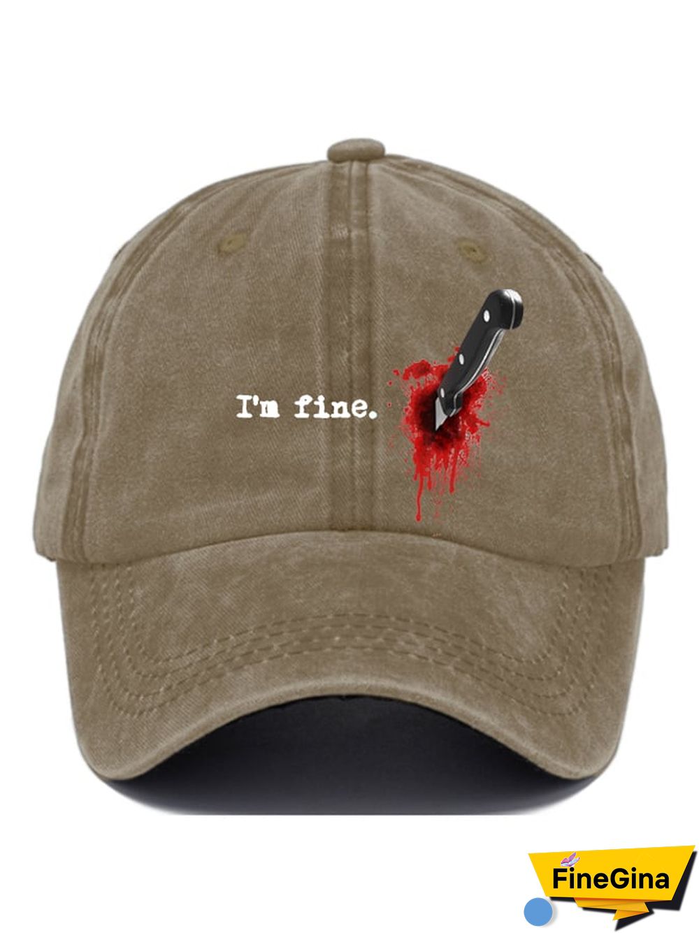 Casual I'm Fine Print Baseball Cap
