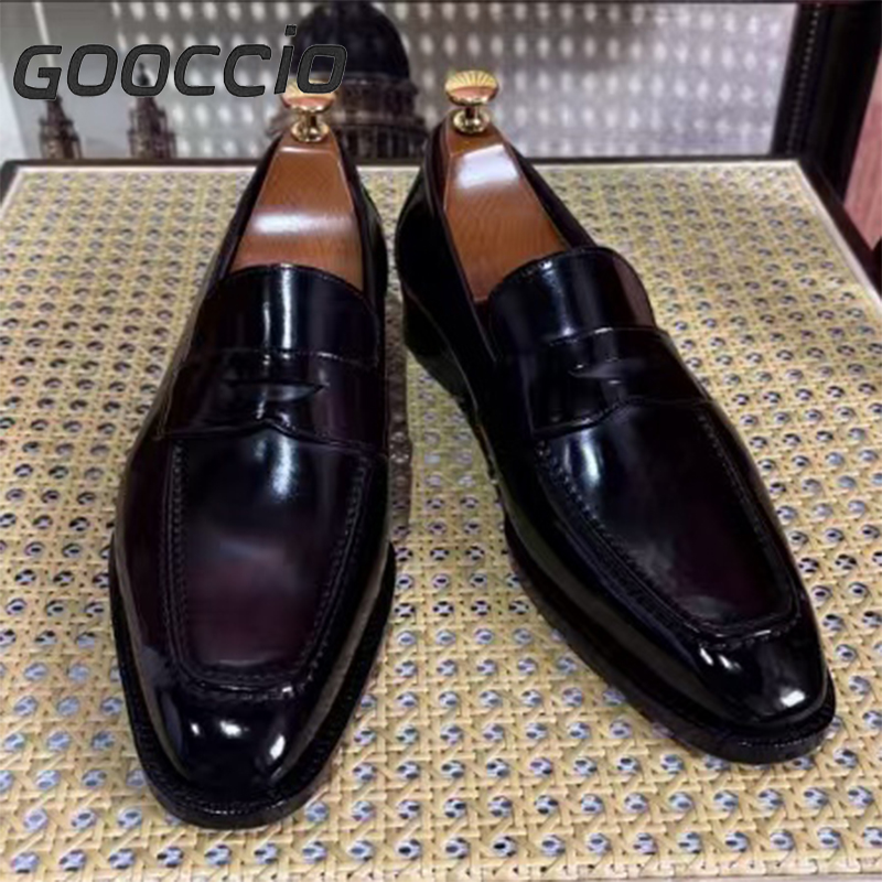 NJ217 Italian Cordovan Dress Shoes/Loafer Shoes For Men GOOCCIO  