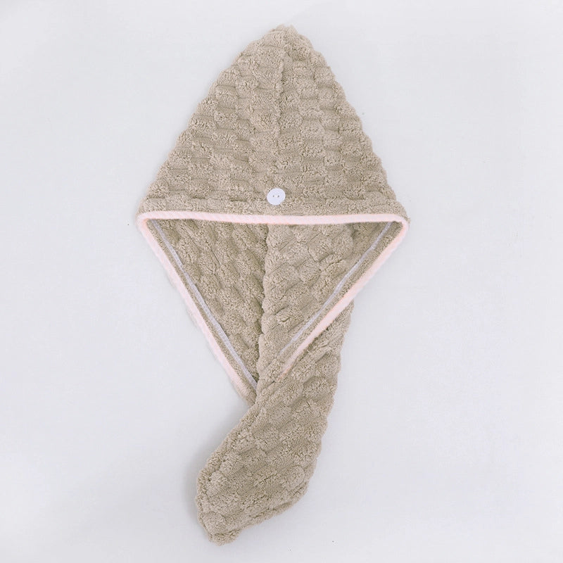 Cloud Lattice Towel Bath Towel Hair Drying Hat Shower Cap Women’s Household Water Absorbent Quick-drying Hair-free Thickened Wearable Bath