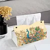 (25cm)Peacock PU DIY Diamond Painting Tissue Box for Beginners Adults Home