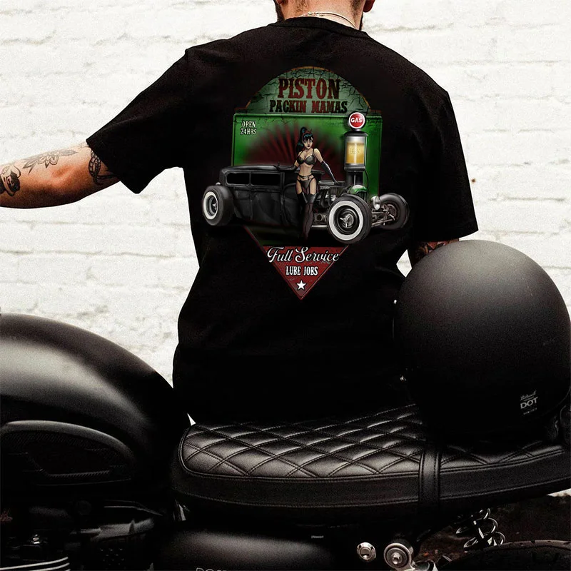 PISTON PACKIN MAMAS Sexy Lady Classic Car Print Men's T-shirt