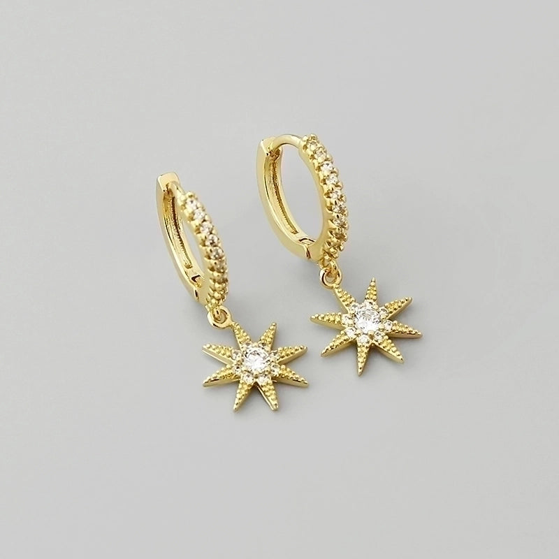 1 Pair Minimalist Geometric Plating Copper Drop Earrings