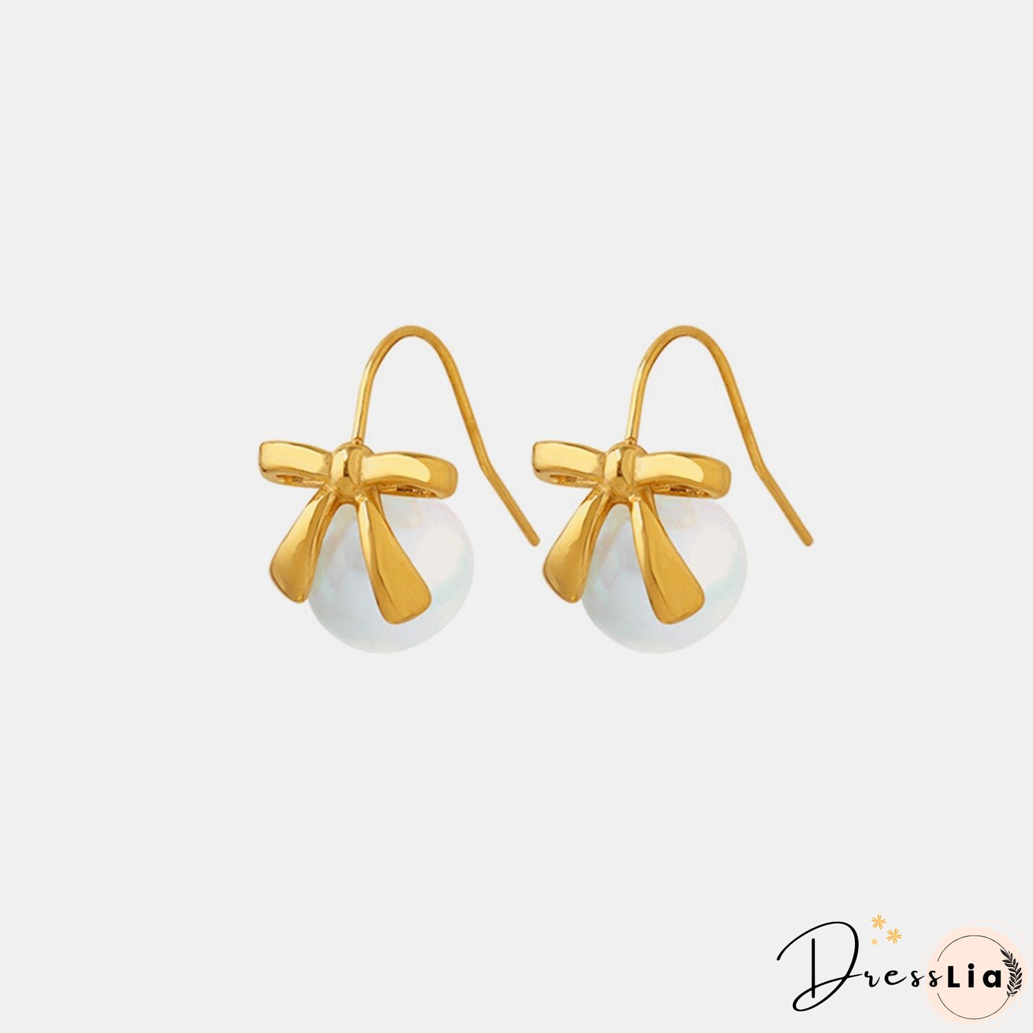 Titanium Steel Bow Drop Earrings