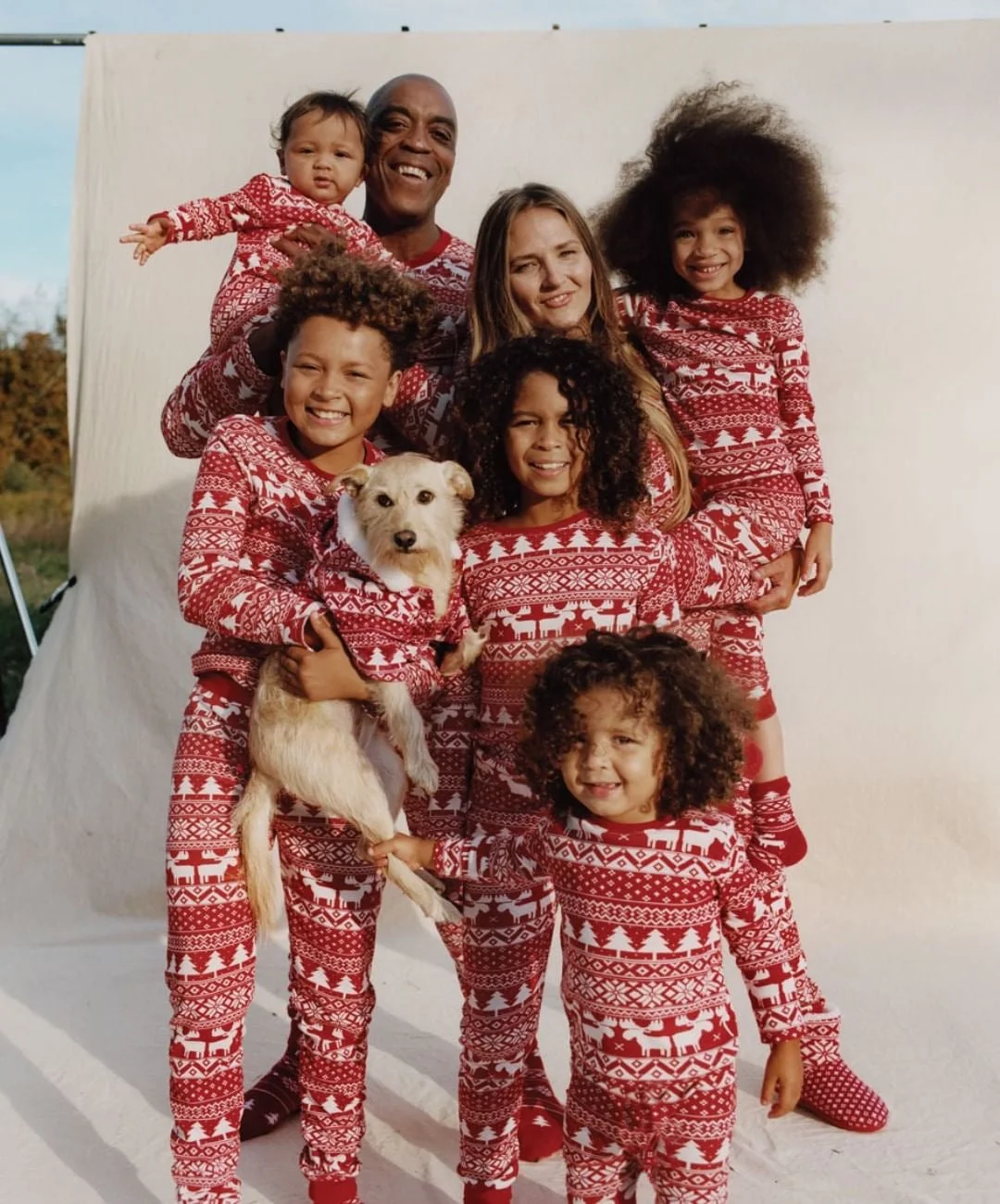 Christmas red reindeer family pajamas
