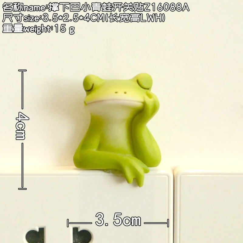 Cute Piggy Frog Cat Switch Stickers Refrigerator Magnet Sticker Room Decor Resin Animal Switch Cover House Wall Decoration