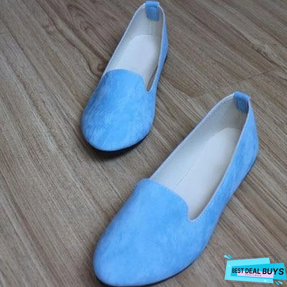 Plus Size Women Candy Color Loafers Flats Sweet Casual Shoes