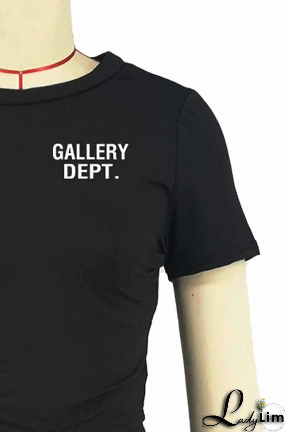 Black Casual Print Letter O Neck Short Sleeve Two Pieces