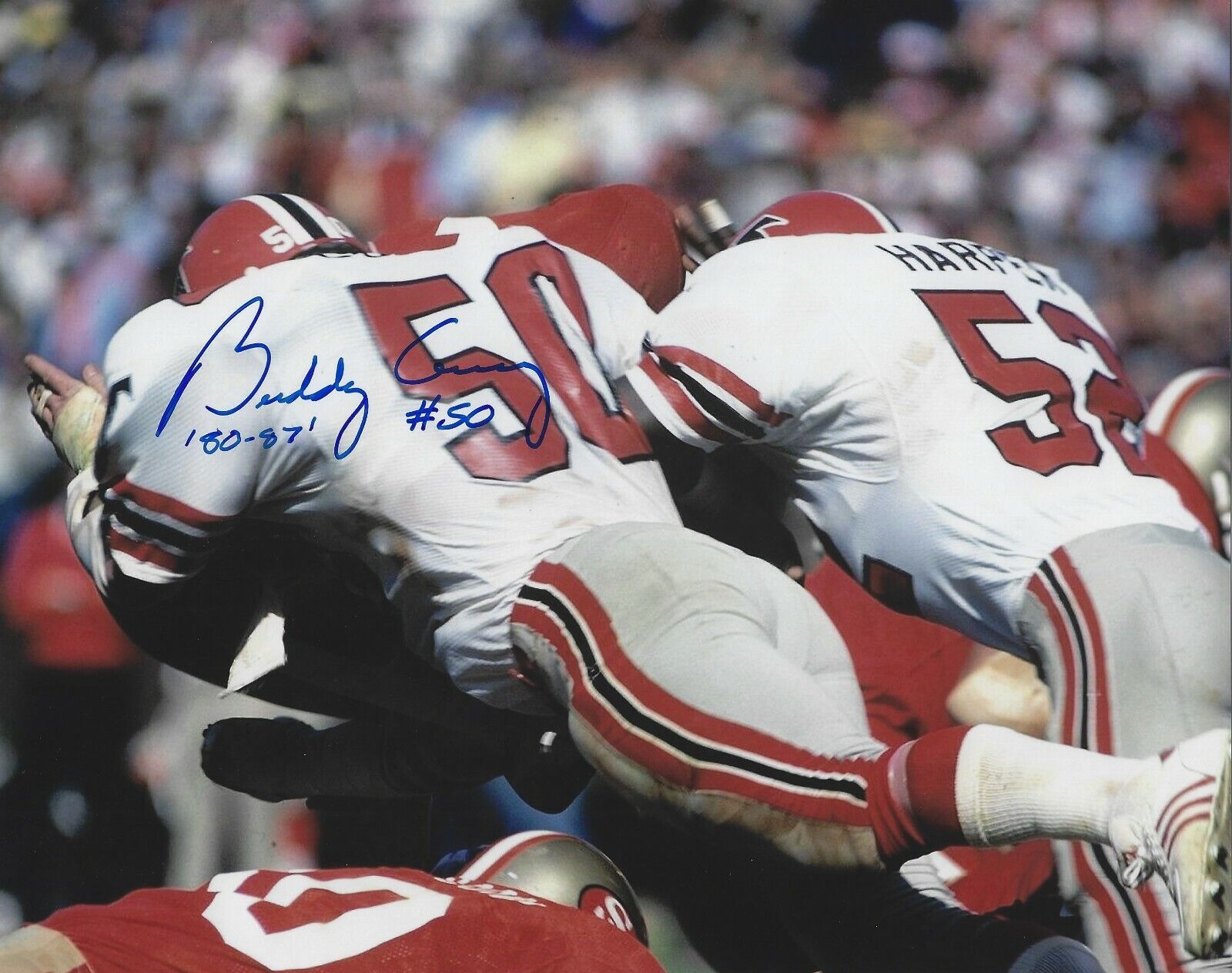 Autographed BUDDY CURRY Atlanta Falcons 8x10 Photo Poster painting w/COA