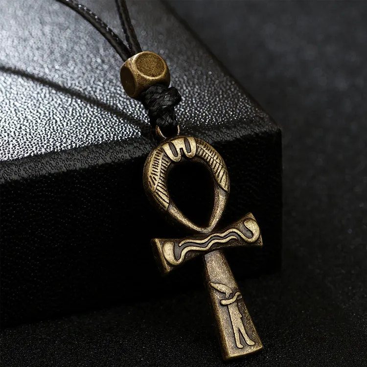 Vintage Egyptian Cross Adjustable Necklace