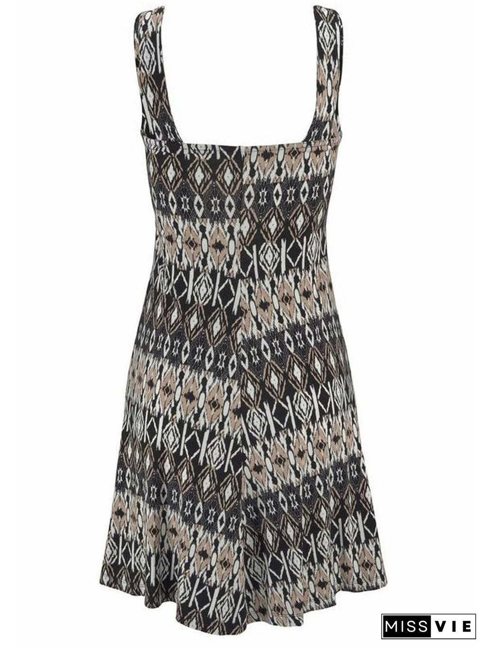 Women's Graphic Printed Sleeveless U-neck Sundress