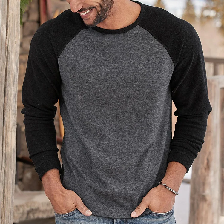 Fashion Reversible Raglan Round Neck T-Shirt