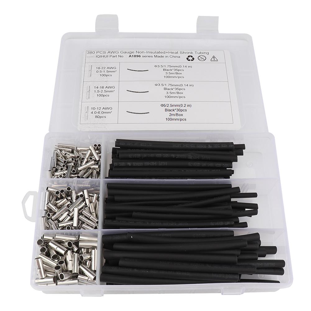 

380x AWG Non-insulated Butt Connectors Terminals+Heat Shrinkable Tube Kit, 501 Original