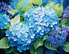 Blue Hydrangea-Framed oil painting by numbers 40*30CM