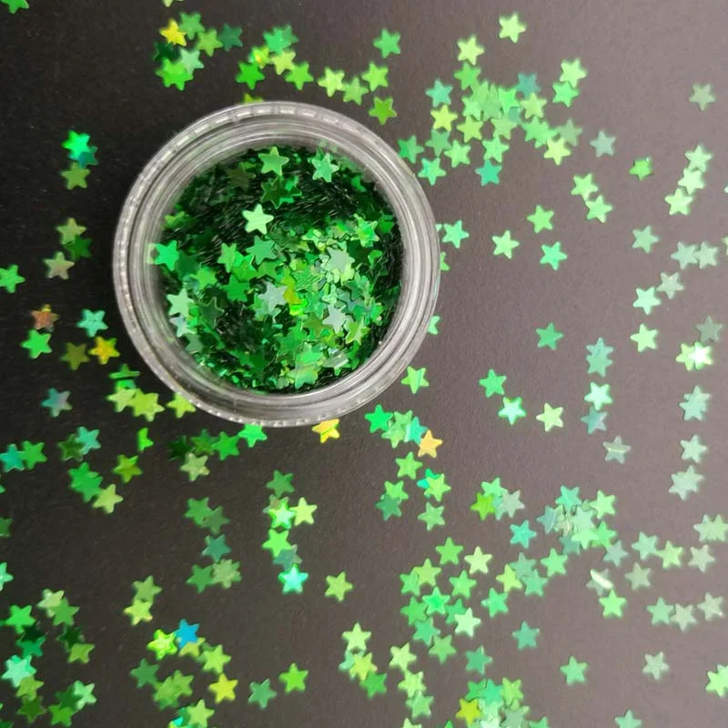 3mm Sequins DIY Flat Five-pointed Star Moon Sequin Paillettes Sewing Craft DIY Laser Silver Nail Sequin Accessories Decorations