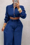 Women's Kink Long Sleeve Top And Pants Suit