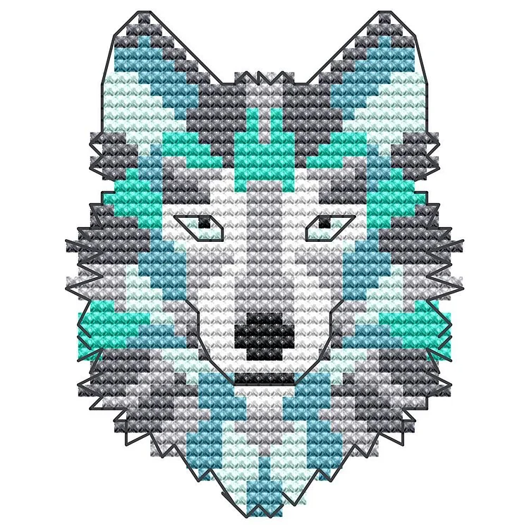 Abstract Animal - Wolf - Counting Cross stitch 14CT  9*13CM