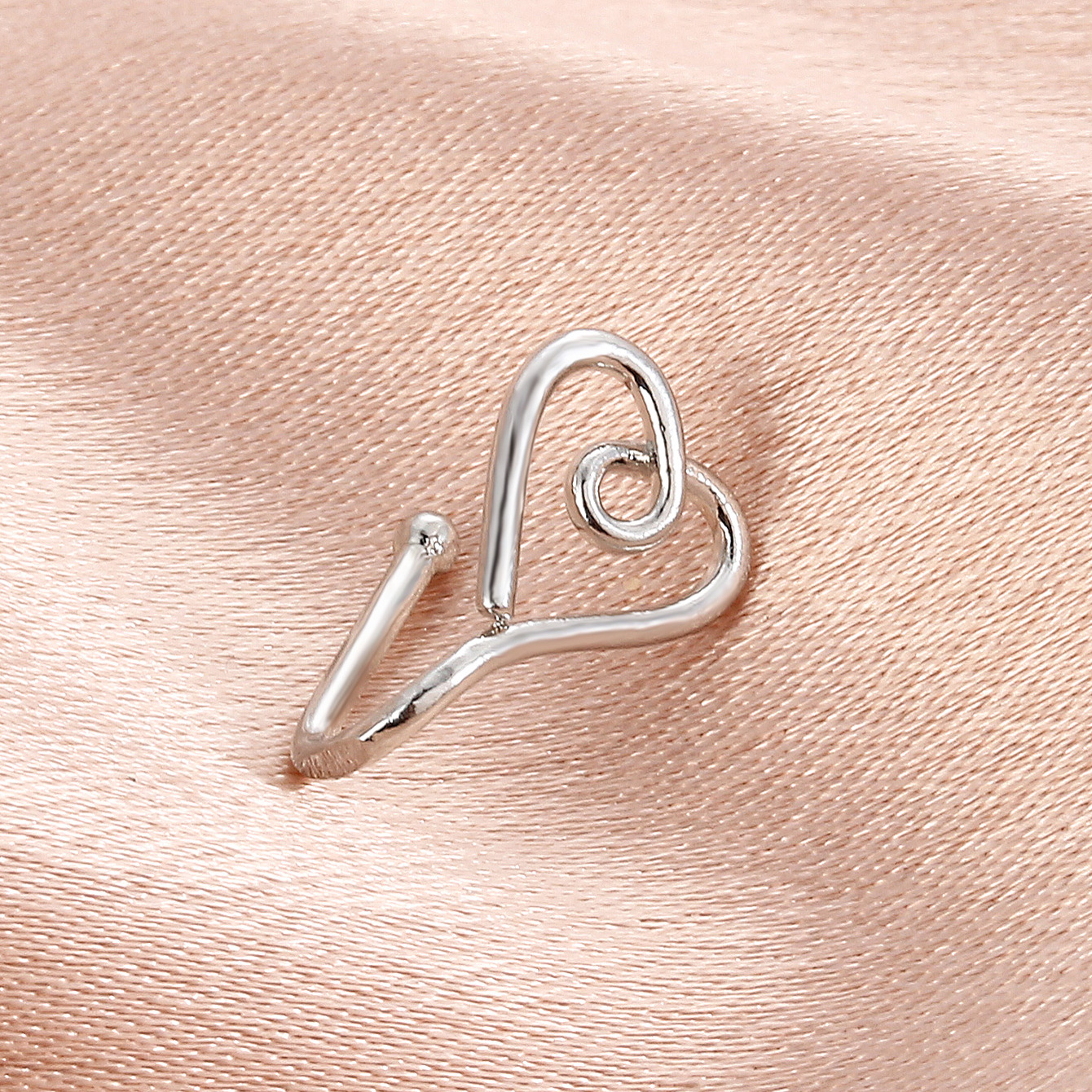 Love Nose Clip Hole-less Gold-Plated False Nose Ring