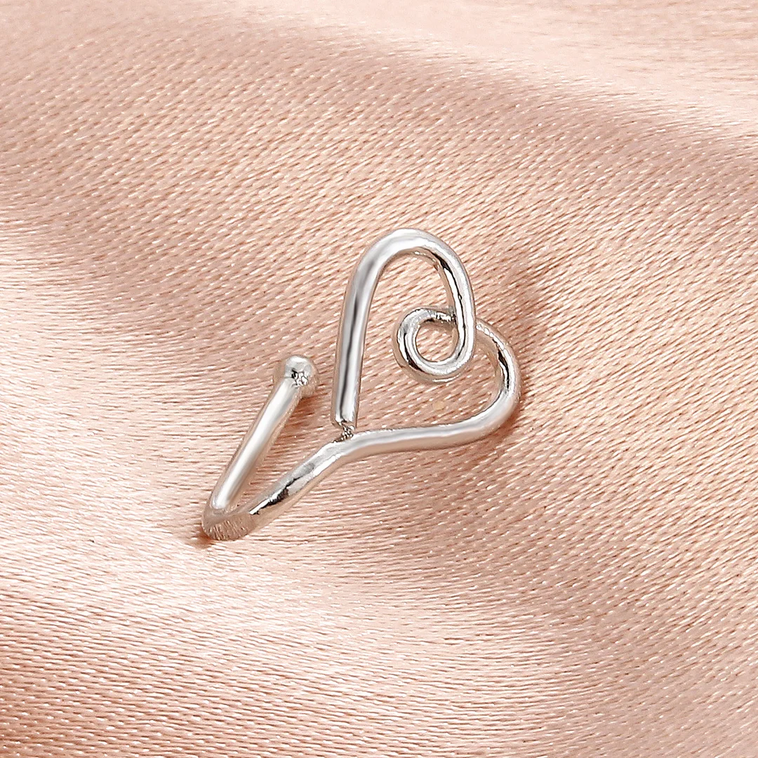 Love Nose Clip Hole-less Gold-Plated False Nose Ring