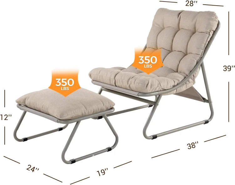 reclining sling chair with ottoman