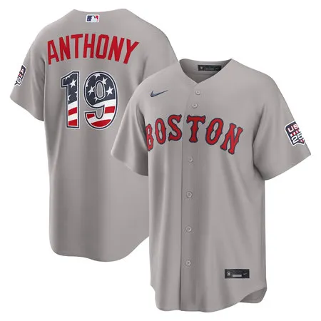 Men's Boston Red Sox #19 Roman Anthony Nike Gray USA 250 Fourth of July Road Stadium Jersey