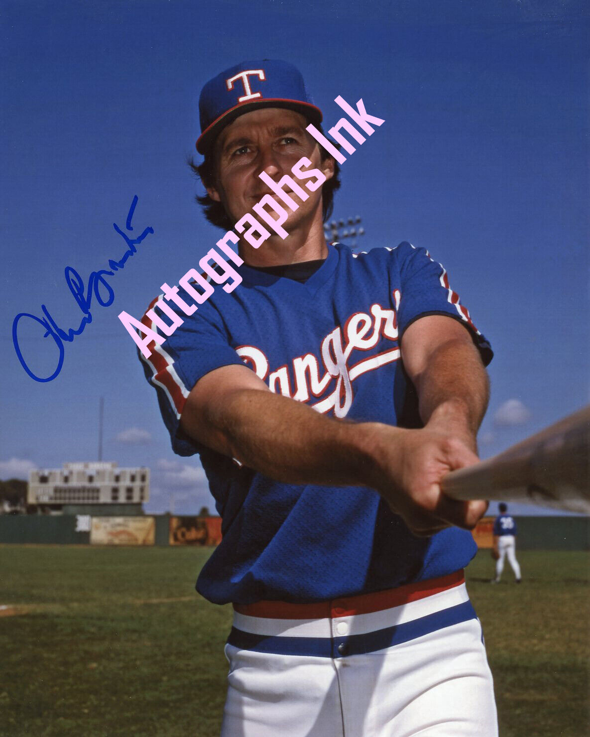 Alan Bannister autographed 8x10 Texas Rangers 2 Topps Vault