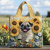Sunny Pug Quilted Tote  Bag🔥All items are shipped in a default size of 15x14 inches.
