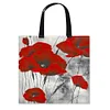 Black and Red Flowers - 11CT DIY Stamped Cross Stitch Shopping Bag 40*40cm/15.75*15.75in