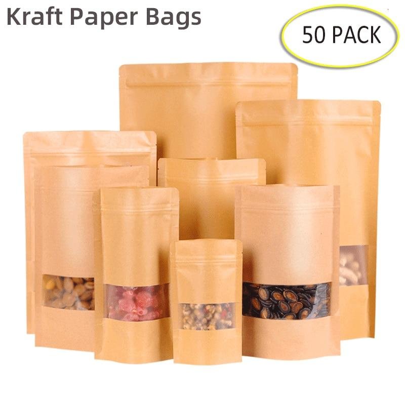50pcs Kraft Paper Bags