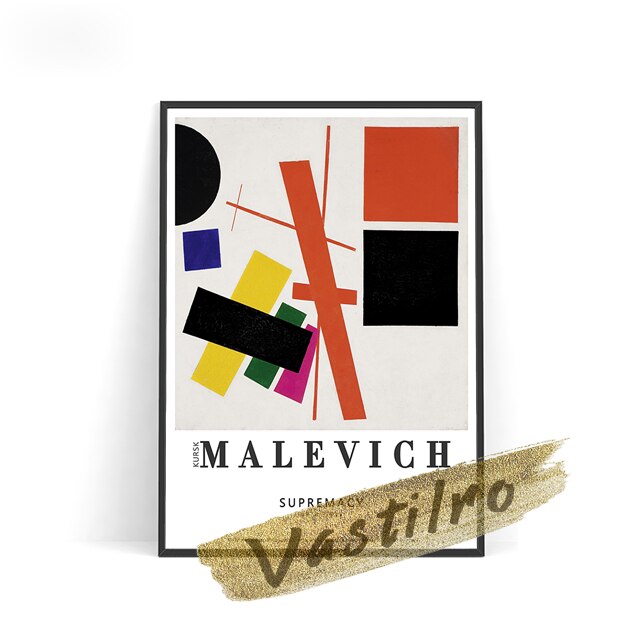 Kazimir Malevich Exhibition Museum Poster, Suprematist Composition Canvas Painting, Malevich Abstract Wall Picture, Idea Gift